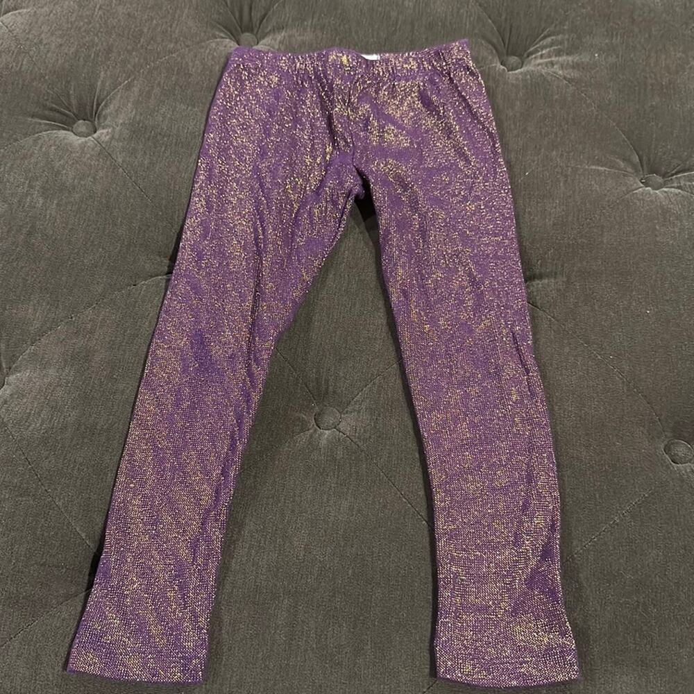 Peek purple metallic leggings size 4/5
